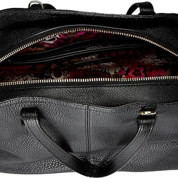 Vera Bradley Dark Brown Leather Satchel - Picture 4 of 8